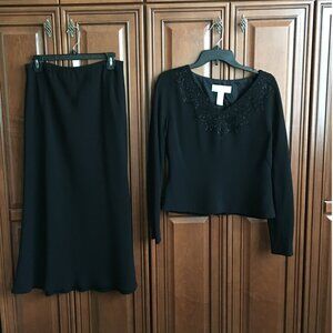 Elegant black evening skirt set by Jones New York, sz 10